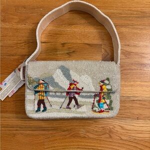 Viral Beaded Ski Scene Shoulder Bag